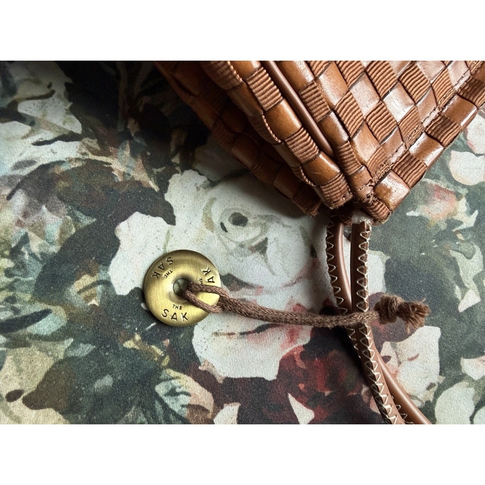 VTG Y2K 90s The Sak Woven Leather Ribbon Shoulder Bag Brown Boho Purse Hippie - Picture 12 of 13